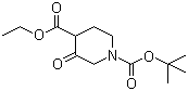 structure of CAS# 71233-25-5, 1-N-叔丁氧羰基-3-氧代哌啶-4-甲酸乙酯