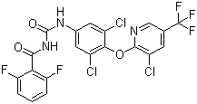 CAS # 71422-67-8, Chlorfluazuron, N-(((3,5-dichloro-4-((3-chloro-5-(trifluoromethyl)-2-pyridinyl)oxy)phenyl)amino)carbonyl)-2,6-difluorobenzamide
