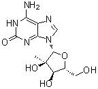 structure of CAS# 714249-83-9, 1,2-二氢-2'-C-甲基-2-氧代腺苷