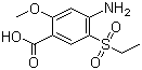 structure of CAS# 71675-87-1, 4-Amino-5-ethylsulfonyl-2-methoxybenzoic acid