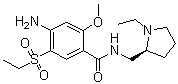 CAS # 71675-92-8, S-(-)-Amisulpride, 4-Amino-N-[[(2S)-1-ethyl-2-pyrrolidinyl]methyl]-5-(ethylsulfonyl)-2-methoxybenzamide