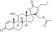 CAS # 72064-79-0, Prednisolone valerate acetate, 11b,17,21-Trihydroxypregna-1,4-diene-3,20-dione 21-acetate 17-valerate