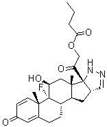CAS # 72149-73-6, (11beta,16beta)-9-Fluoro-2',16-dihydro-11-hydroxy-21-(1-oxobutoxy)pregna-1,4-dieno[17,16-c]pyrazole-3,20-dione