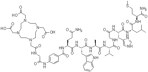 CAS 登录号：721937-56-0, N-[2-[4,7,10-三(羧甲基)-1,4,7,10-四氮杂环十二烷-1-基]乙酰基]甘氨酰-4-氨基苯甲酰-L-谷氨酰胺酰-L-色氨酰-L-丙氨酰-L-缬氨酰甘氨酰-L-组氨酰-L-亮氨酰-L-蛋氨酰胺