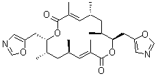 CAS # 72263-05-9, Conglobatin, (3E,5R,7S,8S,11E,13R,15S,16S)-3,5,7,11,13,15-Hexamethyl-8,16-bis(5-oxazolylmethyl)-1,9-dioxacyclohexadeca-3,11-diene-2,10-dione, FW-04-806
