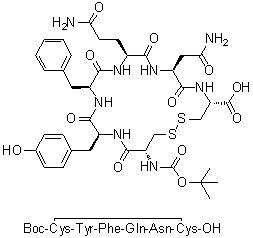 CAS # 72287-67-3, N-[(1,1-Dimethylethoxy)carbonyl]-L-cysteinyl-L-tyrosyl-L-phenylalanyl-L-glutaminyl-L-asparaginyl-L-cysteine cyclic (1→6)-disulfide
