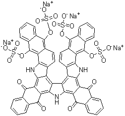 CAS 登录号：72379-60-3, 23,30-二氢-7,12,17,22-四(磺基氧基)-5H-四萘并[2,3-a:2',3'-a':2'',3''-i:2''',3'''-i']吡咯并[2,3-c:5,4-c']二咔唑-5,24,29,31(6H)-四酮四钠盐