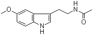 CAS # 73-31-4, Melatonine, N-(2-(5-methoxyindol-3-yl)ethyl)acetamide, N-Acetyl-5-methoxytryptamine, 3-(N-Acetyl-2-aminoethyl)-5-methoxyindole