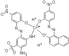 CAS # 73003-93-7, Dihydrogen [2,4-diamino-5-[(2-hydroxy-5-nitrophenyl)azo]benzenesulfonato][1-[(2-hydroxy-4-nitrophenyl)azo]-2-naphthalenolato]chromate