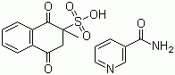 CAS # 73581-79-0, Menadione nicotinamide bisulfite, 1,2,3,4-tetrahydro-2-methyl-1,4-dioxonaphthalene-2-sulphonic acid, compound with nicotin-3-amide (1:1)