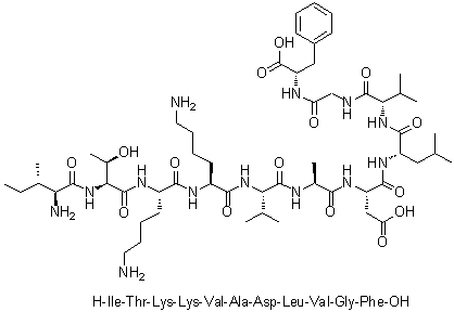 CAS # 742070-61-7, L-Isoleucyl-L-threonyl-L-lysyl-L-lysyl-L-valyl-L-alanyl-L-alpha-aspartyl-L-leucyl-L-valylglycyl-L-phenylalanine