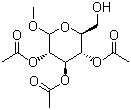 structure of CAS# 7432-72-6, 甲基-2,3,4-三乙酰氧基-alpha-D-吡喃葡萄糖苷