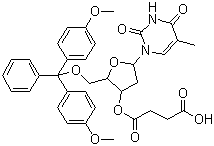 structure of CAS# 74405-40-6, 5'-O-(4,4'-二甲氧基三苯基甲基)-胸苷-3'-O-丁二酸