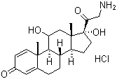 structure of CAS# 744254-09-9, 21-氨基-11,17-二羟基-(11b)-孕甾-1,4-二烯-3,20-二酮盐酸盐