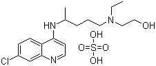 CAS # 747-36-4, Hydroxychloroquine sulfate, 7-Chloro-4-[4-[ethyl-(2-hydroxyethyl)amino]-1-methylbutylamino]quinoline