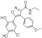 structure of CAS# 747413-08-7, 5-(5-Chloro-2,4-dihydroxyphenyl)-N-ethyl-4-(4-methoxyphenyl)-3-isoxazolecarboxamide
