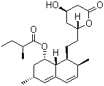 CAS # 75330-75-5, Lovastatin, 1,2,3,7,8,8a-Hexahydro-3,7-dimethyl-8-[2-(tetrahydro-4-hydroxy-6-oxo-2H-pyran-2-yl)ethyl]-1-naphthalenyl 2-methylbutanoate