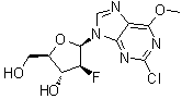 structure of CAS# 758705-70-3, 2-Chloro-9-(2-deoxy-2-fluoro-beta-D-arabinofuranosyl)-6-methoxy-9H-purine