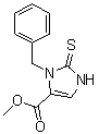 structure of CAS# 76075-15-5, 2,3-Dihydro-3-(phenylmethyl)-2-thioxo-1H-imidazole-4-carboxylic acid methyl ester