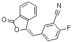 structure of CAS# 763114-25-6, 2-氟-5-[(3-氧代-1(3H)-异苯并呋喃亚基)甲基]苯腈