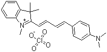 CAS 登录号：76433-27-7, 2-[4-(4-二甲基氨基苯基)-1,3-丁二烯基]-1,3,3-三甲基-3H-吲哚鎓高氯酸盐