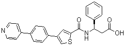 CAS # 766536-21-4, (betaR)-beta-[[[4-[4-(4-Pyridinyl)phenyl]-2-thienyl]carbonyl]amino]benzenepropanoic acid, PF 00356231