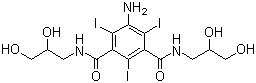 structure of CAS# 76801-93-9, 5-氨基-2,4,6-三碘-N,N'-双(2,3-二羟基丙基)-1,3-苯二甲酰胺