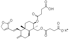 structure of CAS# 76958-99-1, 去氢穿心莲内酯琥珀酸酯钾盐