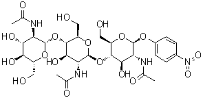 structure of CAS# 7699-38-9, 对硝基苯基 三-N-乙酰基壳丙糖苷