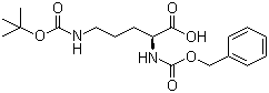 structure of CAS# 7733-29-1, N-Cbz-N'-Boc-L-ornithine