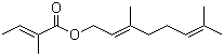 structure of CAS# 7785-33-3, Geranyl tiglate