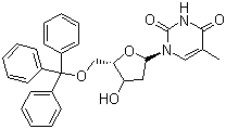 structure of CAS# 7791-71-1, 5'-O-三苯甲基胸苷