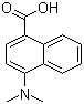 structure of CAS# 78062-03-0, 4-(Dimethylamino)-1-naphthalenecarboxylic acid