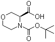 CAS # 783350-37-8, 4-Boc-3(S)-morpholinecarboxylic acid, 4-(tert-Butoxycarbonyl)morpholine-3-(S)-carboxylic acid, (S)-Morpholine-3,4-dicarboxylic acid 4-tert-butyl ester
