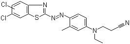 CAS 登录号：78564-86-0, 分散红 152, 3-[[4-[[5,6(6,7)-二氯-2-苯并噻唑基]偶氮]-3-甲基苯基]乙基氨基]丙腈