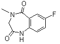 structure of CAS# 78755-80-3, 7-Fluoro-3,4-dihydro-4-methyl-1H-1,4-benzodiazepine-2,5-dione