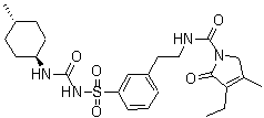 structure of CAS# 791104-62-6, 3-乙基-2,5-二氢-4-甲基-N-[2-[3-[[[[(反式-4-甲基环己基)氨基]羰基]氨基]磺酰基]苯基]乙基]-2-氧代-1H-吡咯-1-甲酰胺