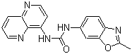 structure of CAS# 792173-99-0, N-(2-甲基-6-苯并恶唑基)-N'-1,5-二氮杂萘-4-基脲