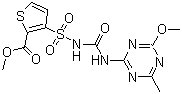CAS # 79277-27-3, Thifensulfuron methyl, Thifensulfuronmethyl, Methyl 3-(4-methoxy-6-methyl-1,3,5-triazin-2-ylcarbamoylsulfamoyl)thiophene-2-carboxylate