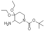 structure of CAS# 796062-33-4, 3-Amino-4,4-diethoxypiperidine-1-carboxylic acid tert-butyl ester
