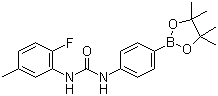 structure of CAS# 796967-18-5, N-(2-Fluoro-5-methylphenyl)-N'-[4-(4,4,5,5-tetramethyl-1,3,2-dioxaborolan-2-yl)phenyl]urea