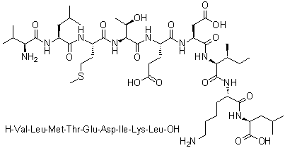 CAS # 797753-27-6, L-Valyl-L-leucyl-L-methionyl-L-threonyl-L-alpha-glutamyl-L-alpha-aspartyl-L-isoleucyl-L-lysyl-L-leucine, Peptide (human class I MHC binding)