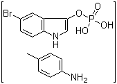 structure of CAS# 80008-69-1, 5-溴-1H-吲哚-3-醇二氢磷酸酯和 4-甲基苯胺的化合物