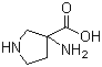 structure of CAS# 80546-88-9, 3-氨基吡咯烷-3-羧酸