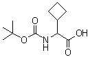 structure of CAS# 811460-95-4, alpha-[[叔丁氧羰基]氨基]环丁烷乙酸