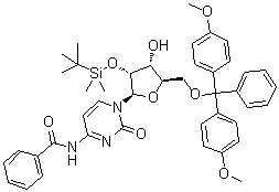 structure of CAS# 81256-87-3, N-苯甲酰基-5'-O-[二(4-甲氧基苯基)苯基甲基]-2'-O-[(叔丁基)二甲基硅烷基]胞苷