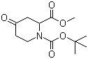 structure of CAS# 81357-18-8, 4-Oxo-1,2-piperidinedicarboxylic acid 1-(tert-butyl) 2-methyl ester