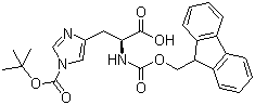 structure of CAS# 81379-52-4, 1-[(1,1-二甲基乙氧基)羰基]-N-[(9H-芴-9-甲氧基)羰基]-L-组氨酸