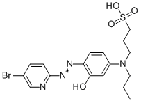 structure of CAS# 81608-06-2, 2-(5-溴-2-吡啶基偶氮)-5-(N-n-丙基-N-3-磺基丙基氨基)苯酚