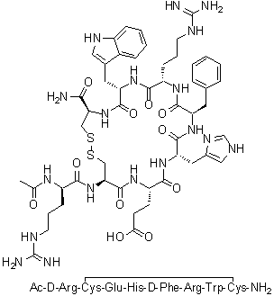 CAS # 819048-44-7, N2-Acetyl-D-arginyl-L-cysteinyl-L-alpha-glutamyl-L-histidyl-D-phenylalanyl-L-arginyl-L-tryptophyl-L-cysteinamide cyclic (2→8)-disulfide